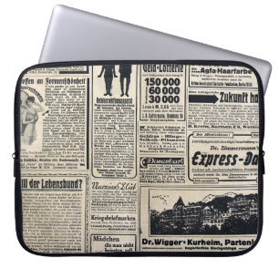 Werbeanzeigen für antike deutsche Zeitungen 1917 Laptopschutzhülle