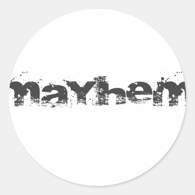 Werbeartikel für das offizielle Mayhem-Logo Runder Aufkleber (Vorderseite)