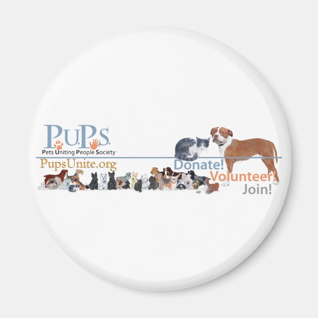 Werbeartikel für PUPs-Logos Magnet (Vorne)