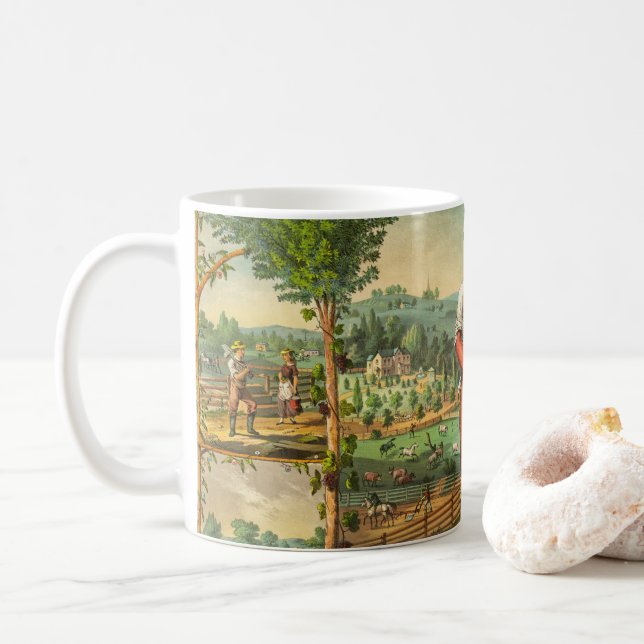 Werbeausdruck für Grange-Mitglieder Kaffeetasse (Mit Donut)