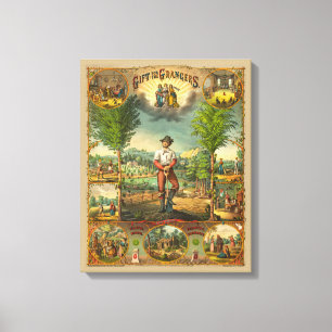 Werbeausdruck für Grange-Mitglieder Leinwanddruck