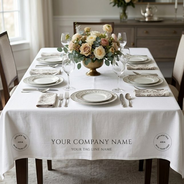 Werbeausstellung für Unternehmen mit individuellem Tischdecke (Von Creator hochgeladen)