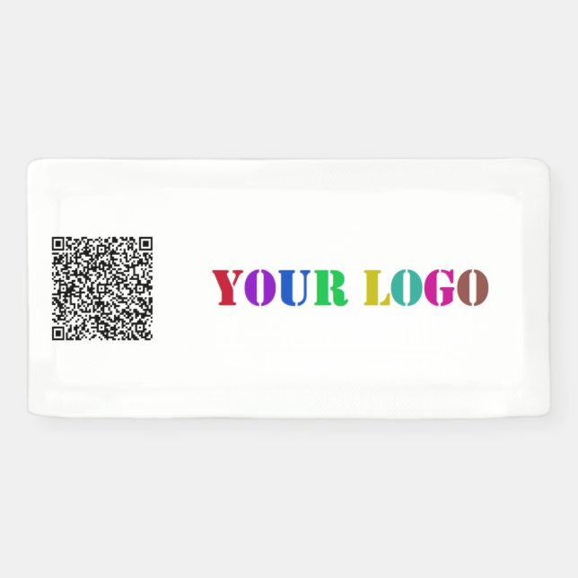 Werbebanner für Ihr Business-Logo und QR-Code Banner (Horizontal)