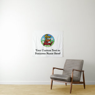 Werbebanner für kundenspezifische Firmenlogo Wandteppich