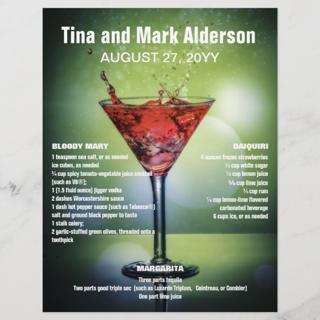 Werbeblatt für Barkeeper Flyer (Vorne)