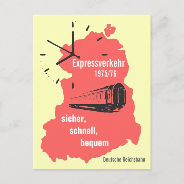 Werbedesign Reiseverkehr Deutsche Reichsbahn DDR Postkarte (Vorderseite)