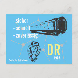 Werbedesign Reiseverkehr Deutsche Reichsbahn DDR Postkarte