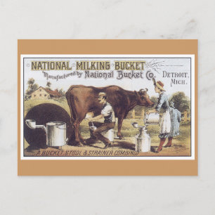 Werbeetikett Nationaler Eimer viktorianische Postk Postkarte