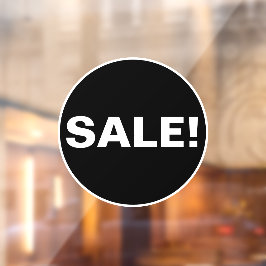 Werbefenster für Unternehmen - Gelber Kreis Fensteraufkleber