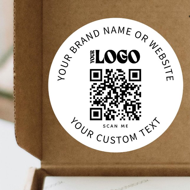 Werbefirma für Firmenlogo - QR-Code Runder Aufkleber (Von Creator hochgeladen)