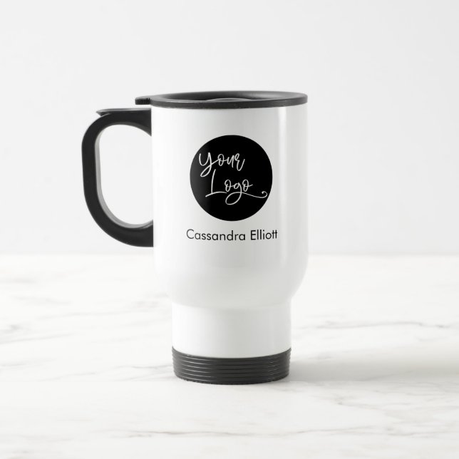 Werbefirmenlogo mit Namen Reisebecher (Links)