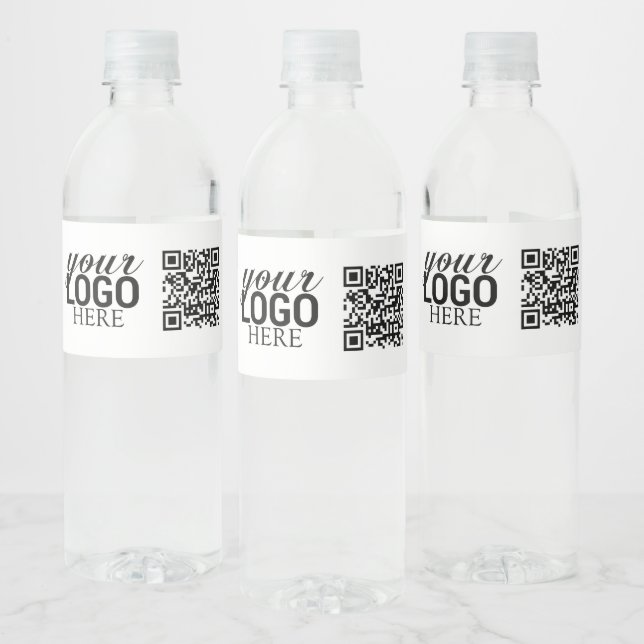 Werbefirmenlogo und QR-Code Wasserflaschenetikett (Flaschen)