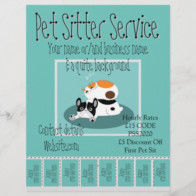 Werbeflyer Pet Sitter Service Flyer (Vorne)