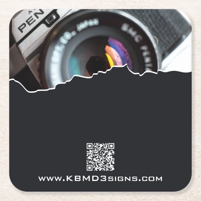 Werbefotograf Schwarzes Quadrat Papier-Coas Rechteckiger Pappuntersetzer (Vorderseite)