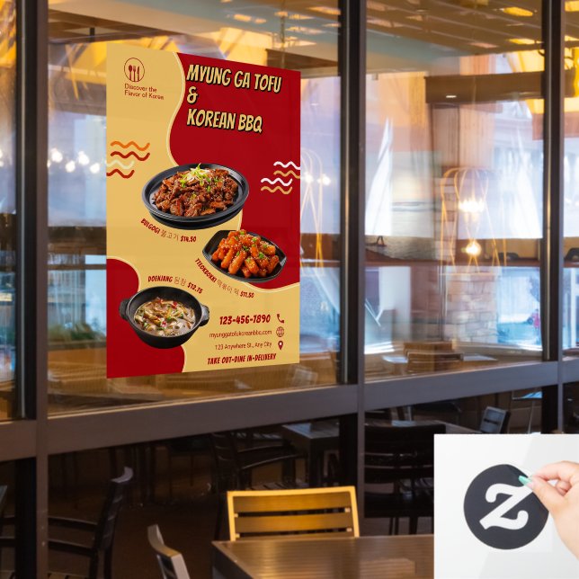 Werbefront für koreanische Restaurants individuell Fensteraufkleber (Restaurantfenster)