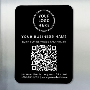 Werbegeschäft-Logo QR-Code Schwarz Magnet