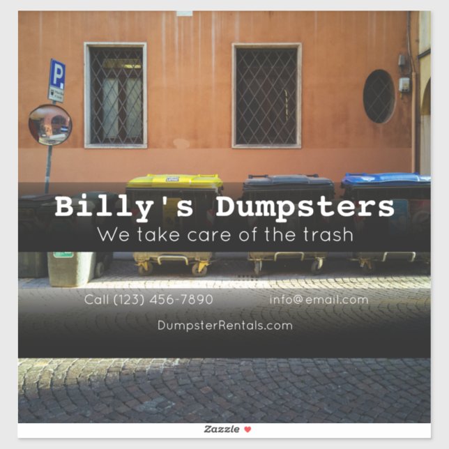 Werbegeschäft von Dumpster-Mietfahrzeugen Aufkleber (Blatt)