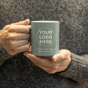 Werbegeschäftslogo l Branded Sage Green Kaffeetasse
