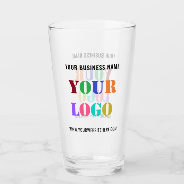 Werbegeschenk für das Logo "Custom Company" Glas (Vorderseite)