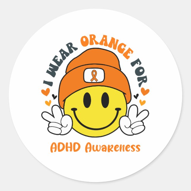 Werbegeschenke für ADHD-Werbeband Runder Aufkleber (Vorderseite)
