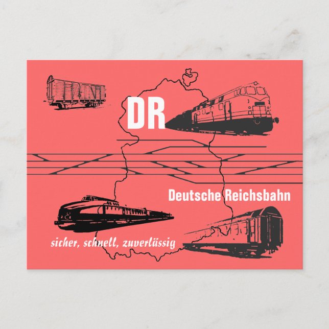 Werbegestaltung Deutsche Reichsbahn Postkarte (Vorderseite)