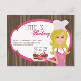Werbekarte Blonde Baker auf Pink Cup Cakes Postkarte