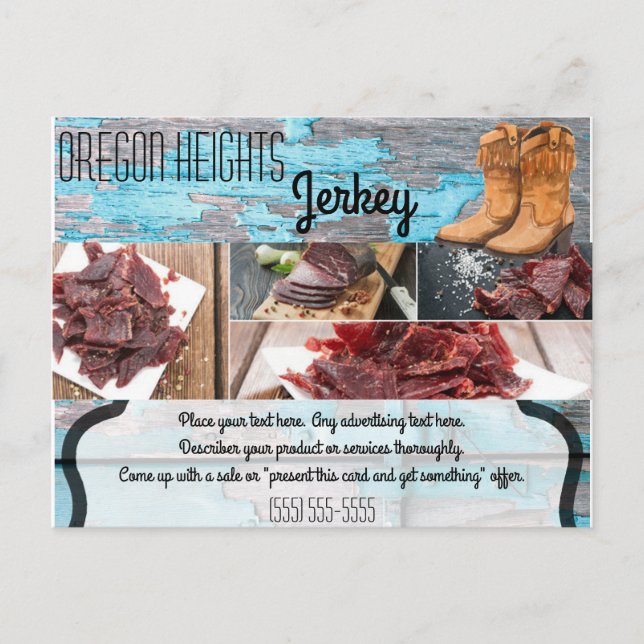 Werbekarte Blue Wood Barn Door Boo Postkarte (Vorderseite)