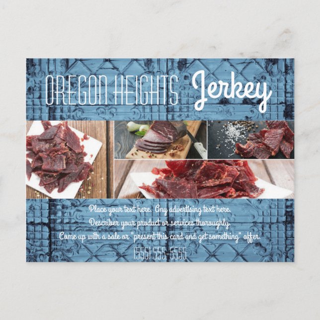 Werbekarte für Unternehmen Rustikale Zinn-Tafel Ce Postkarte (Vorderseite)