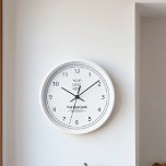 Werbemarken für Minimalistische Firmenlogo Große Wanduhr<br><div class="desc">Dieses minimalistische Zeitwerk verbindet nahtlos moderne Ästhetik und Funktionalität. Es zeigt Ihr Firmenlogo in der oberen Hälfte, ergänzt durch schwarze Uhrennummern, die alle durch elegante graue Kreise gerahmt sind. Ihr Firmenname, Ihr Slogan und Ihre Website-Details werden in der unteren Hälfte ordentlich angezeigt. Kleinunternehmer können es nutzen, um eine berufliche Atmosphäre...</div>