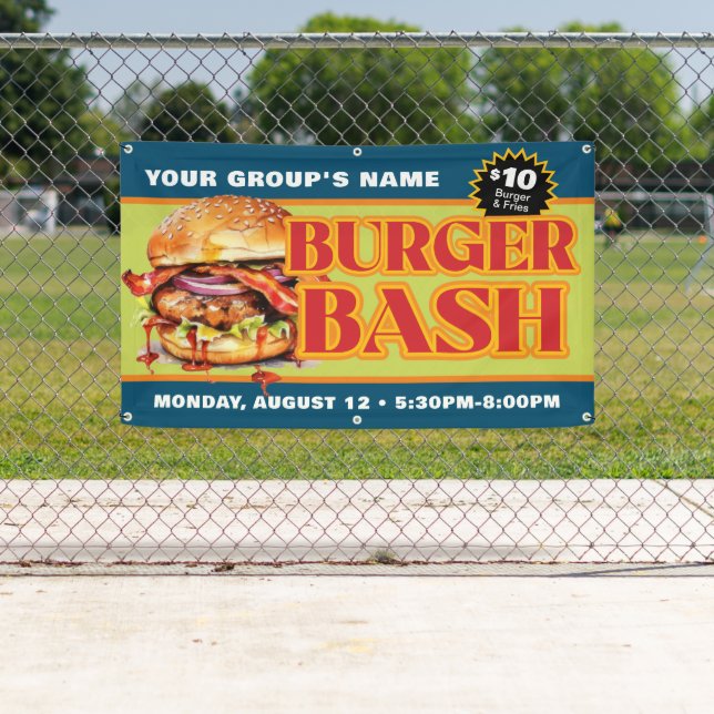 Werbemaßnahmen für kundenspezifische Burger-Bash-F Banner (Insitu)