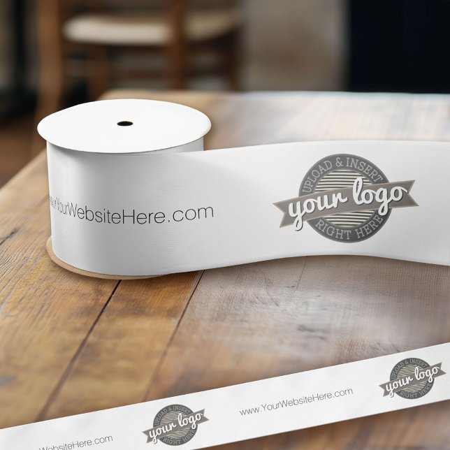 Werbematerial für Unternehmen mit Logo Satinband (Custom Ribbon - Add your logo for business branding and choose a size)