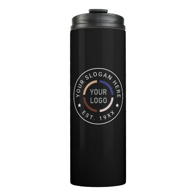 Werbemedium für das Schwarze Logo Thermosbecher (Vorderseite)