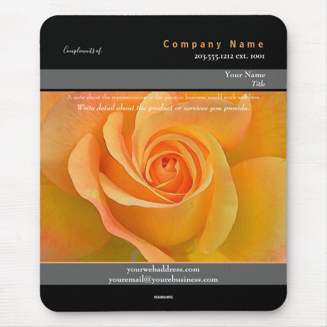 Werbemousepad Orange Rose Theme - HAMbyWG Mousepad (Vorne)