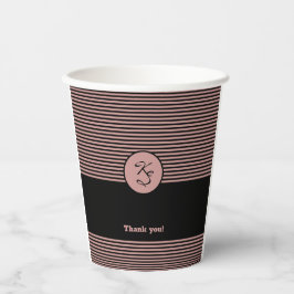 Werbepinke und schwarze Friseursalon Pappbecher