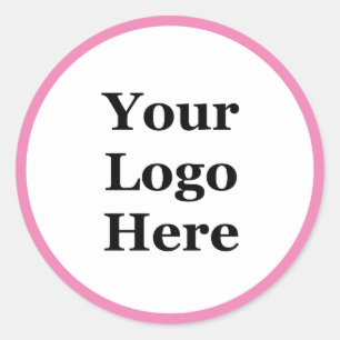 Werbepinke und weiße Logo hier Runder Aufkleber