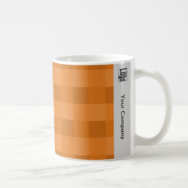 Werbepixel Muster Grau schwarz Orange Kaffeetasse (Rechts)