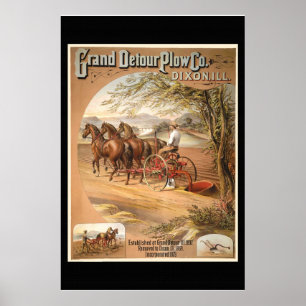 Werbeplakat der Vintage-Plow-Company neu aufgelegt Poster