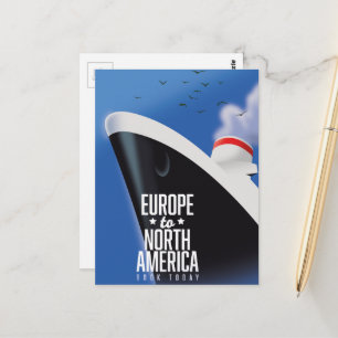 Werbeplakat für eine Kreuzfahrt von Europa nach No Postkarte