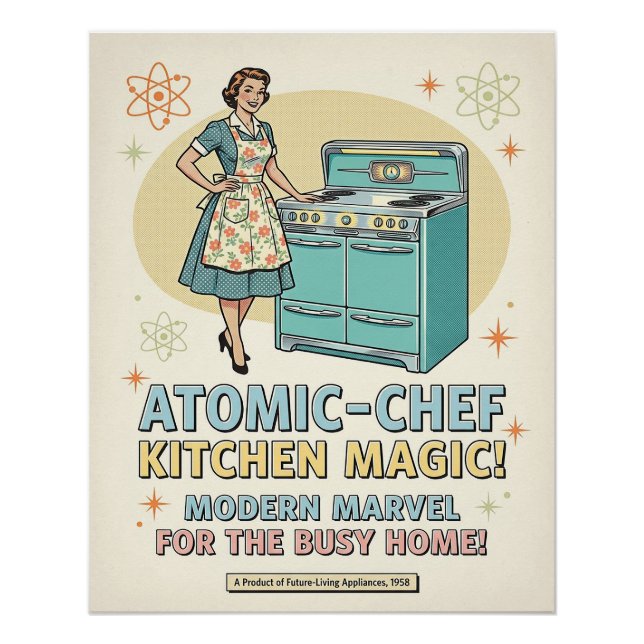 Werbeplakat für eine Küche im Atomzeitalter Poster (Vorderseite)