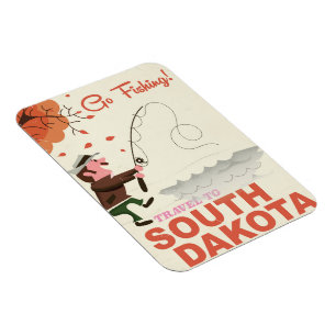 Werbeplakat für einen Angelausflug in South Dakota Magnet