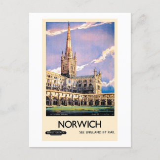 Werbeplakat für Norwich Postkarte