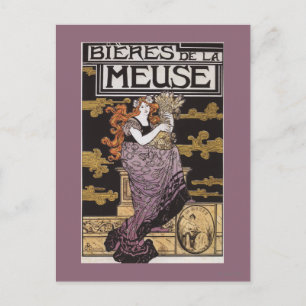 Werbeplakat von Bieres de la Meuse Postkarte