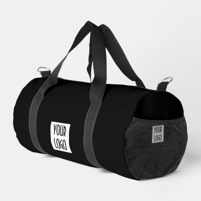 Werbeproff für das Schwarzweiß-Logo Duffle Bag (Rechte Ecke)