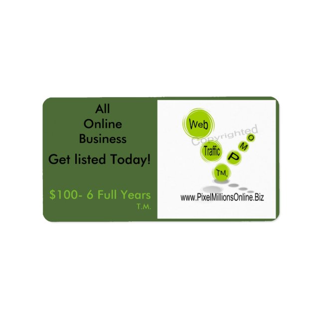 Werbeschriften Adressaufkleber (Vorne)