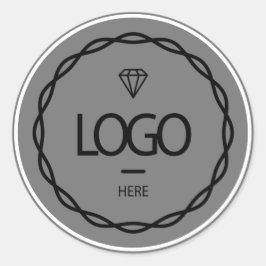 Werbespezifische Logo-Verpackung Grau-Rahmen Runder Aufkleber