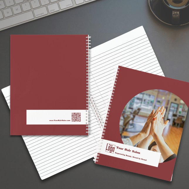 Werbeteam Image Hair Stylist Burgundy White Notizbuch (Promotional Team Image Hair Stylist Burgundy White Notebook)