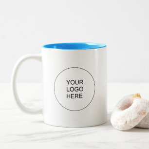 Werbeunternehmen Logo Hellblau und Weiß Zweifarbige Tasse