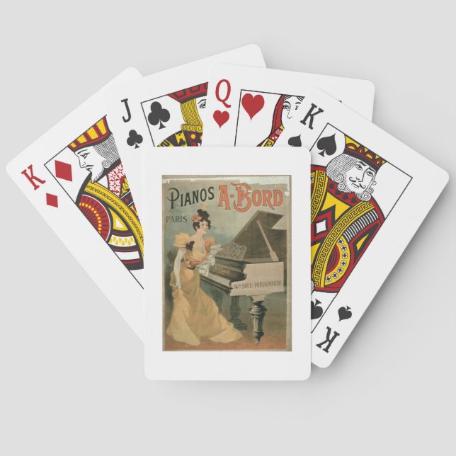 Werbung für 'A. Bord Pianos, Paris' (Farbe Spielkarten (Rückseite)