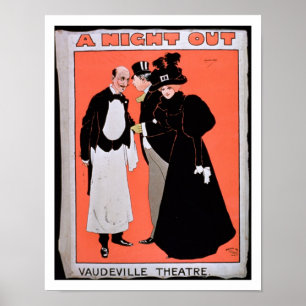 Werbung für "A Night Out" im Vaudeville Poster