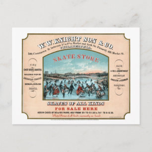 Werbung für antike Philadelphia-Skate Postkarte